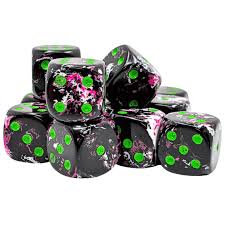 Chessex Brush 16mm D6 Dice  12 count