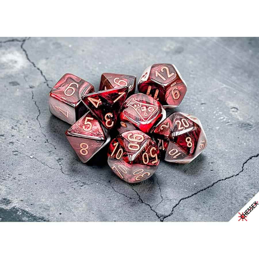 7CT LAB DICE (SERIES 10): LUSTROUS GOTHIC WITH COPPER
