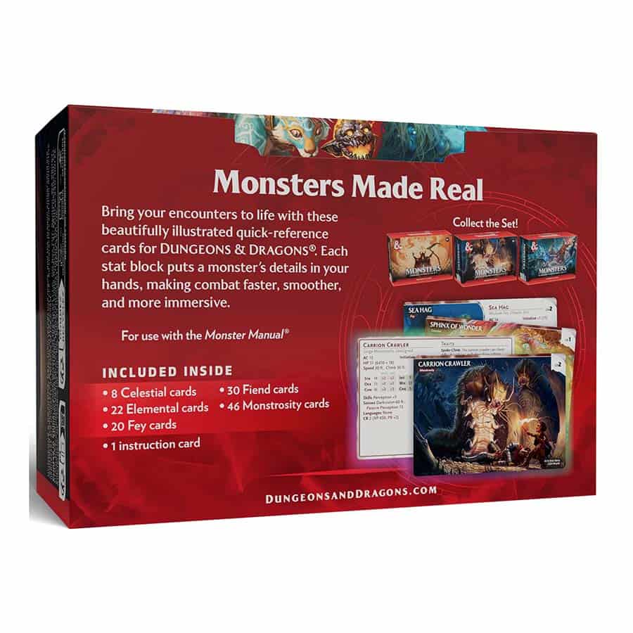 DUNGEONS AND DRAGONS REFERENCE CARDS: MONSTERS (MYSTICAL AND MENACING)